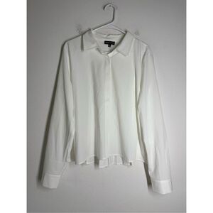 Modern Works Shirt White Size XL Blouse Long Sleeve Button Down Pleated Back